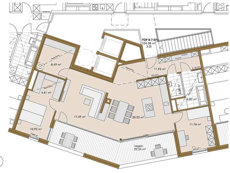Lichtdurchflutete Premium 3-Zimmer Dachgeschosswohnung