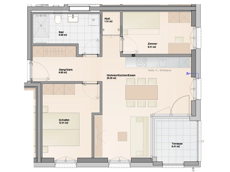 Baustart bereits erfolgt: 3-Zimmer Dachgeschosswohnung mit Südterrasse (Top A10)