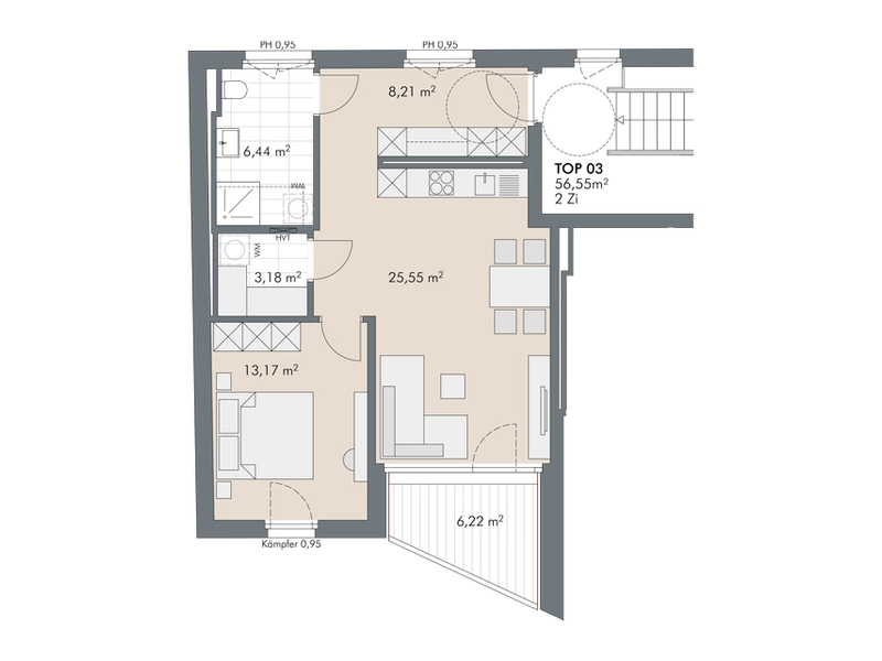 2-Zimmer Wohntraum in der Altstadt von Schwaz (Top WH03)