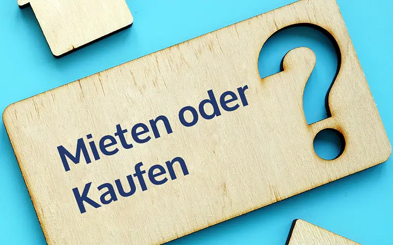 mieten oder kaufen auf holz neben holzhaus
