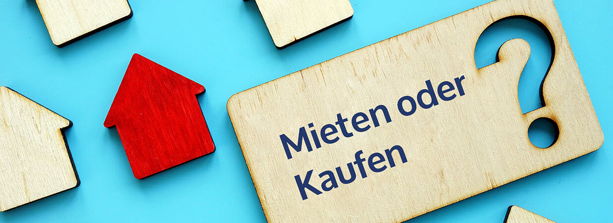 mieten oder kaufen auf holz neben holzhaus