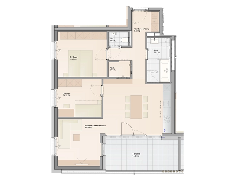 Gemütliche 3-Zimmer Wohnung mit sonniger Terrasse (Top A07)