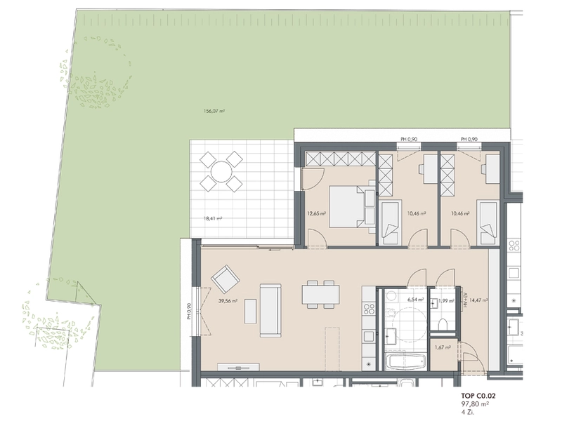 Direkt vom Bauträger: 4-Zimmer Wohnung mit Garten