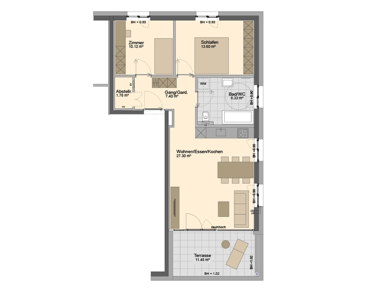 WOHNBAUFÖRDERUNG | Ruhige Lage in einer Seitenstraße | 3-Zimmer Wohntraum im DG (Top C07)