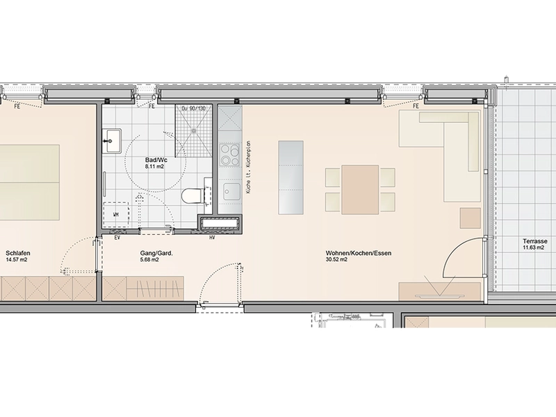 Wohnbauförderung möglich | Wohnen nahe alter Rhein | 2-Zimmer Dachgeschosswohnung (Top B05) 