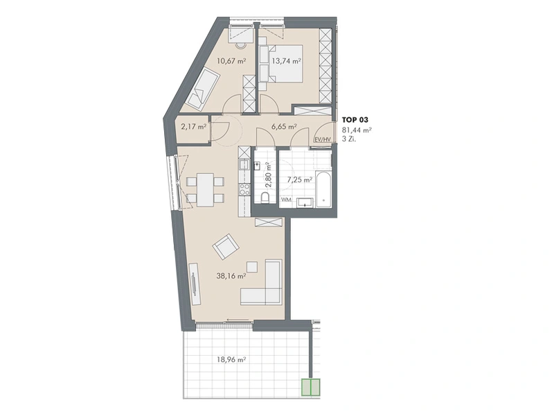 Premium Wohnkomfort 3- Zimmer Terrassenwohnung mit unverbaubarem Ausblick