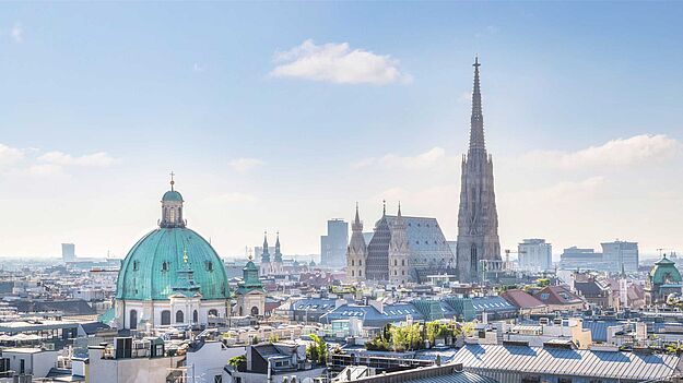 blick von oben auf wien