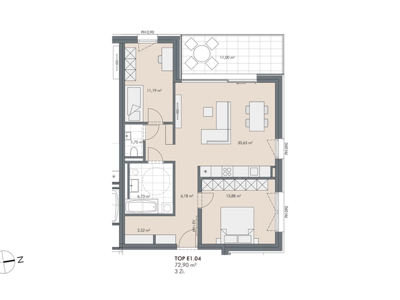 Unverbaubarer Blick auf den Wilden Kaiser (3-Zimmer Wohnung)