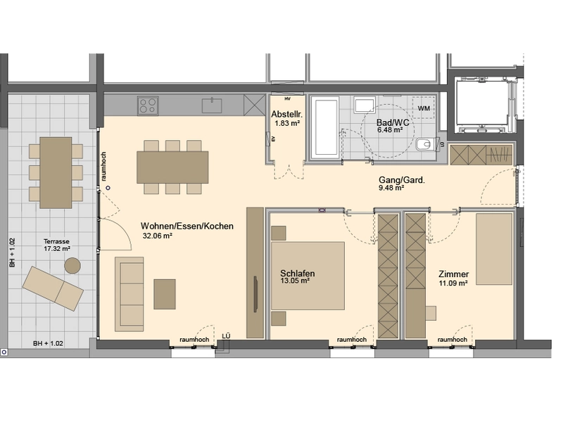 Bezugsfertig: 3-Zimmer Terrassenwohnung mit hochwertiger Ausstattung & Wohnbauförderung (Top A02)