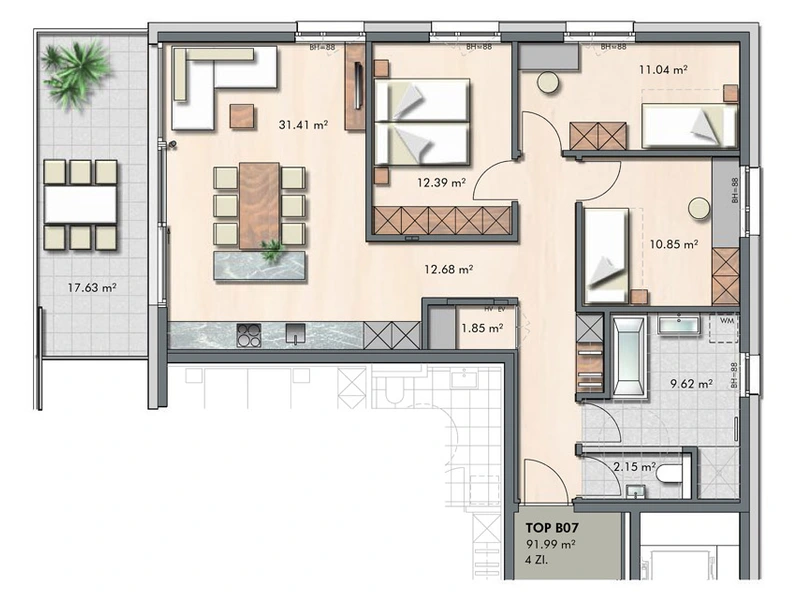 Wohnbaugeförderte 4-Zimmer Wohnung mit Platz für die Familie (Bezugsbereit)
