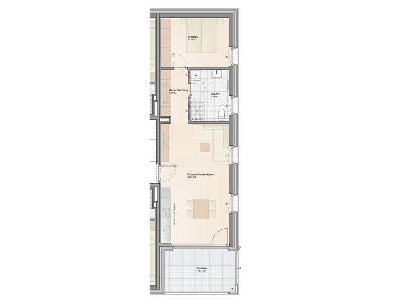 Ideal für Anleger: 2-Zimmer Wohnung mit großzügiger Terrasse (Top A06)