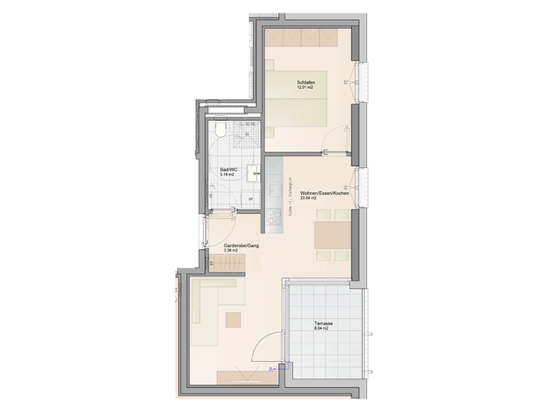 2-Zimmer Terrassenwohnung mit Wohnbauförderung (Top A05)