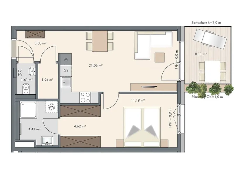 Mieter inklusive -  2-Zimmer Vorsorgewohnung