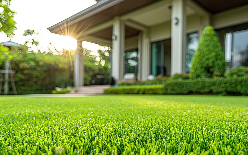 Modernes Einfamilienhaus mit gepflegtem Garten.