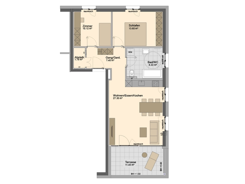 Mit hoher Wohnbauförderung: 3-Zimmer Terrassenwohnung (Top C04)