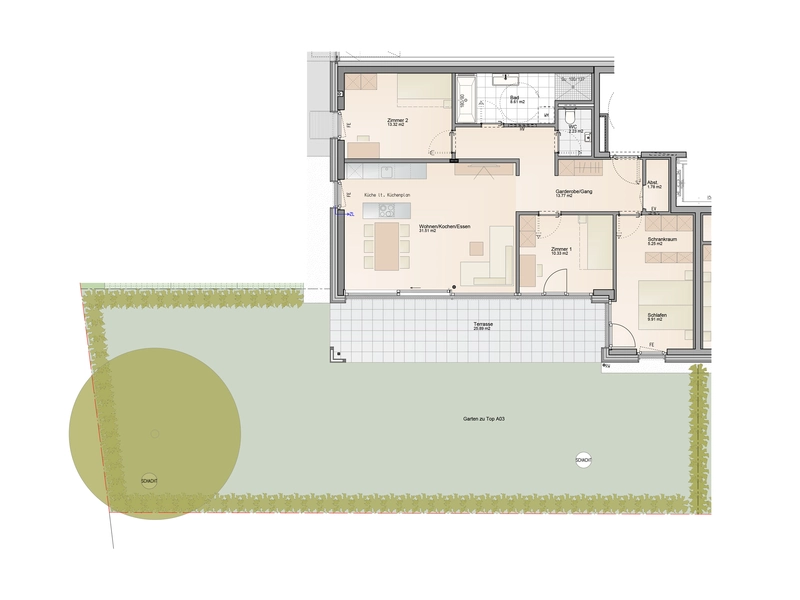 Großer Garten & hohe Wohnbauförderung: 4-Zimmer Gartenwohnung (Top A3)