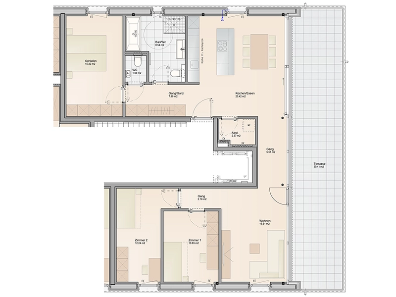 Einzigartige 4-Zimmer Dachgeschosswohnung | 39 m² Terrasse (Top A08)