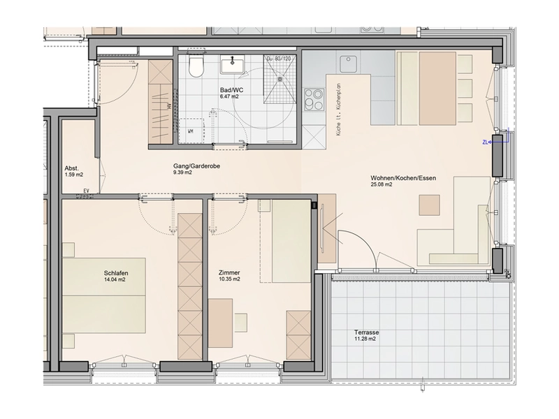 Mit Wohnbauförderung: 3-Zimmer Terrassenwohnung (Top A06)