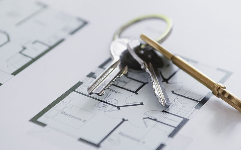 grundriss wohnung mit schlüssel