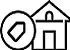 Symbol eines Hauses mit einem danebenliegenden Kreis, in dem ein Preisschild-Icon abgebildet ist – steht symbolisch für eine Immobilie mit Preisangabe oder Verkaufsangebot.