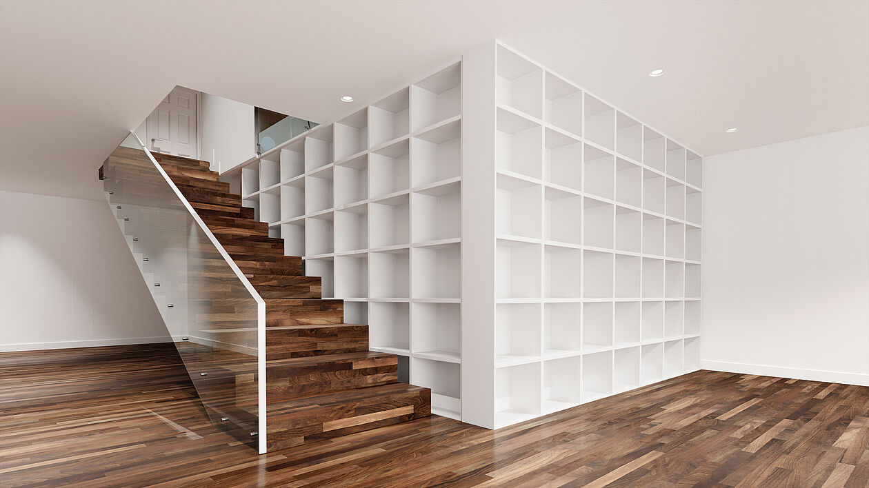 Stauraum unter Treppe