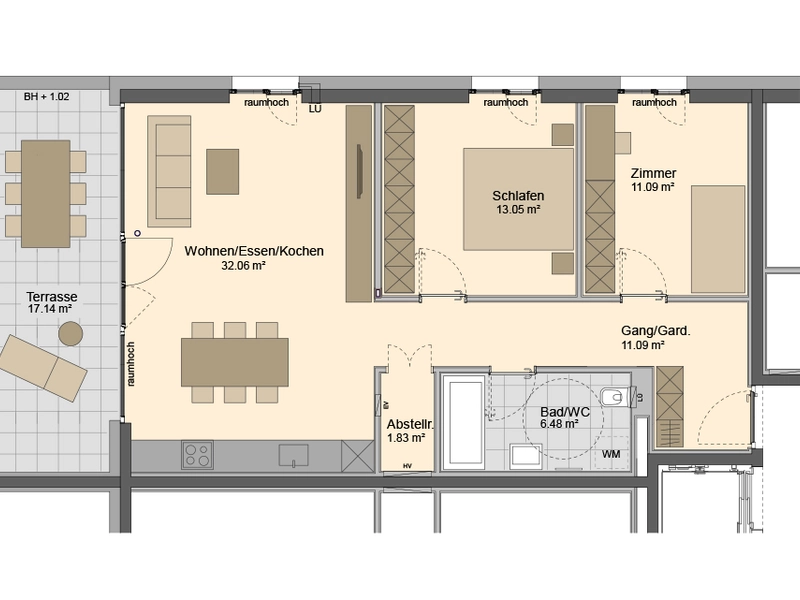 Bezugsfertig: 3-Zimmer Terrassenwohnung mit HOHER Wohnbauförderung (Top B04)