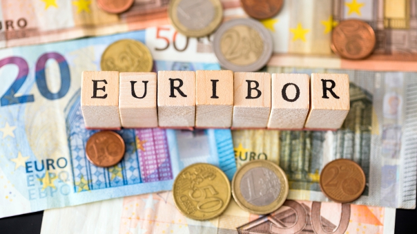 schriftzug euribor vor geld